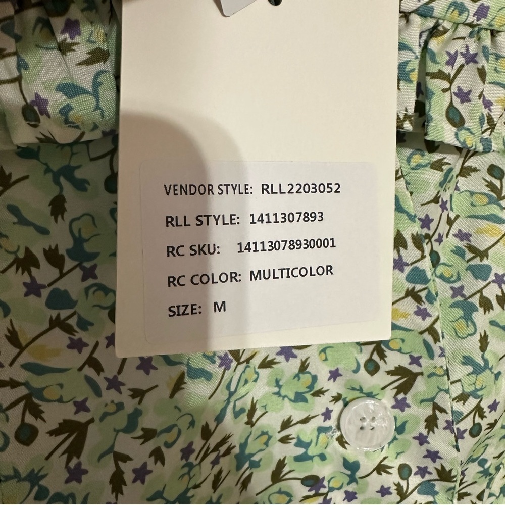 Avantlook Short Puff Sleeve Floral Mini Dress Statement Collar‎ Size Medium - Picture 8 of 12